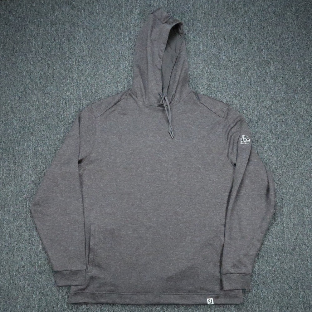 FootJoy Hoodie Mens Large Gray Lightweight Hooded Pullover Denton Country Club